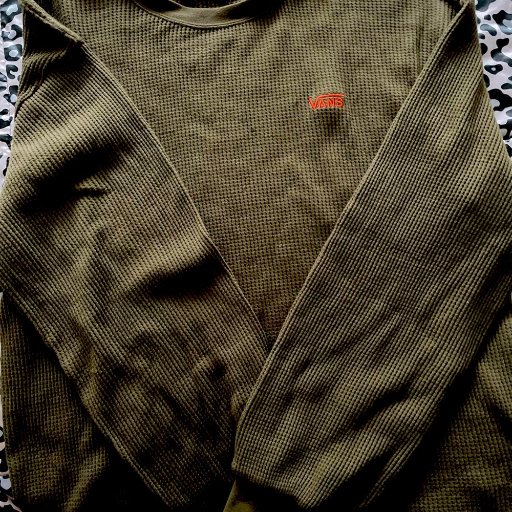 VANS army green sweater shirt